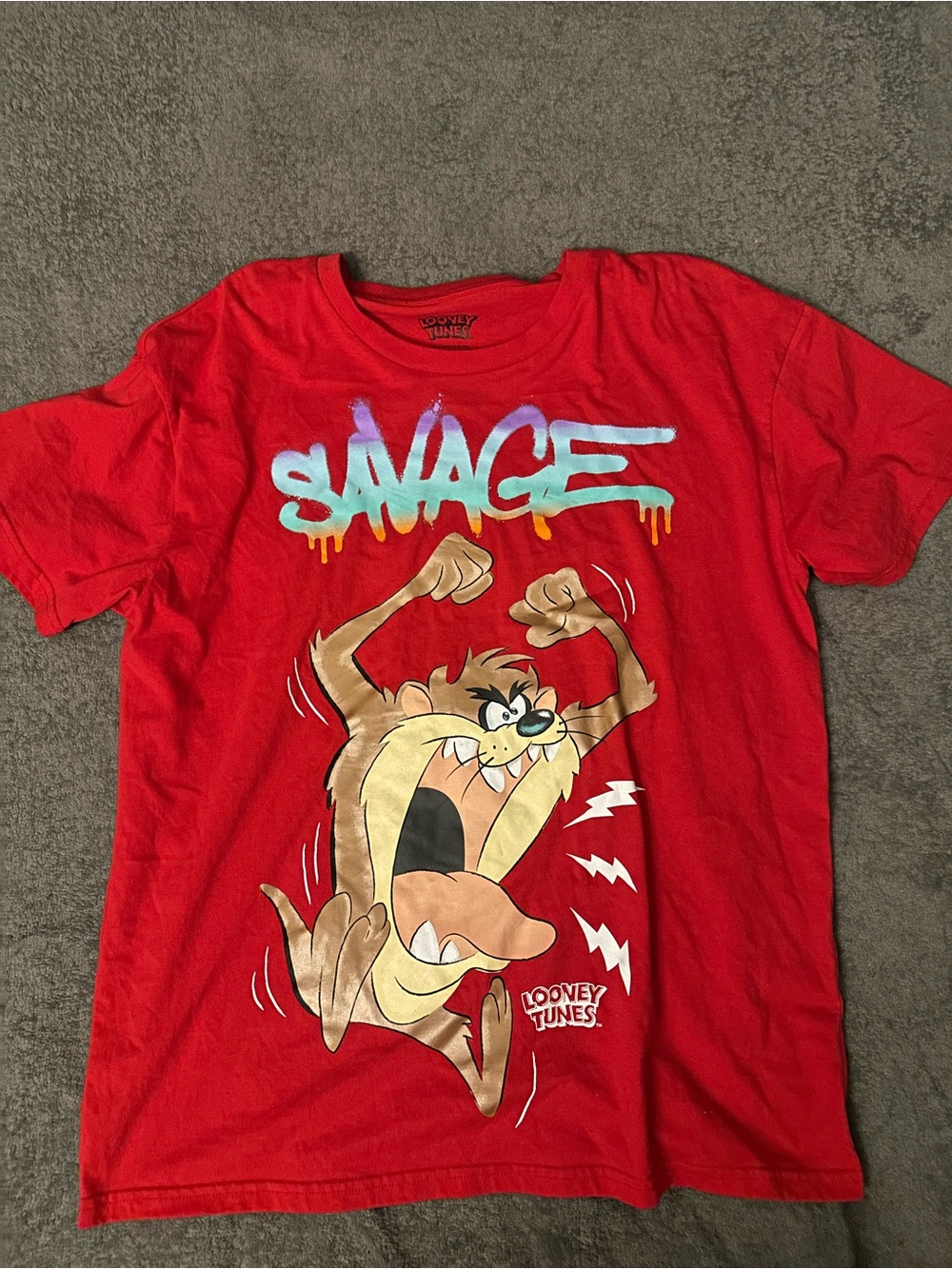Warner Bros. Red Taz 'Savage' Graphic Kids Tee